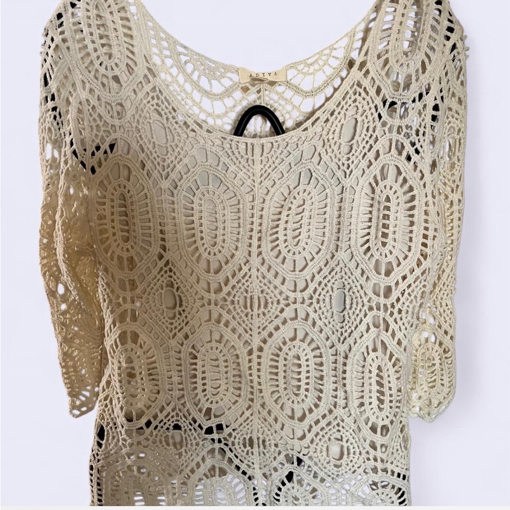 Adiva Cream Lace Blouse 2 pc